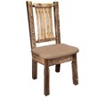 Montana Woodworks Montana Woodworks MWHCKSCNSLBUCK Homestead Collection Side Chair; Buckskin Pattern MWHCKSCNSLBUCK